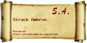 Strack Ambrus névjegykártya